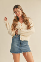 Load image into Gallery viewer, MIXED CABLE KNIT CARDIGAN - Cream

