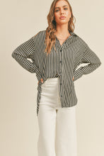 Load image into Gallery viewer, Black &amp; Taupe Bold Button down Shirt
