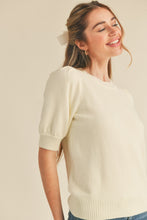 Load image into Gallery viewer, SHORT PUFF SLEEVE SWEATER - Ivory
