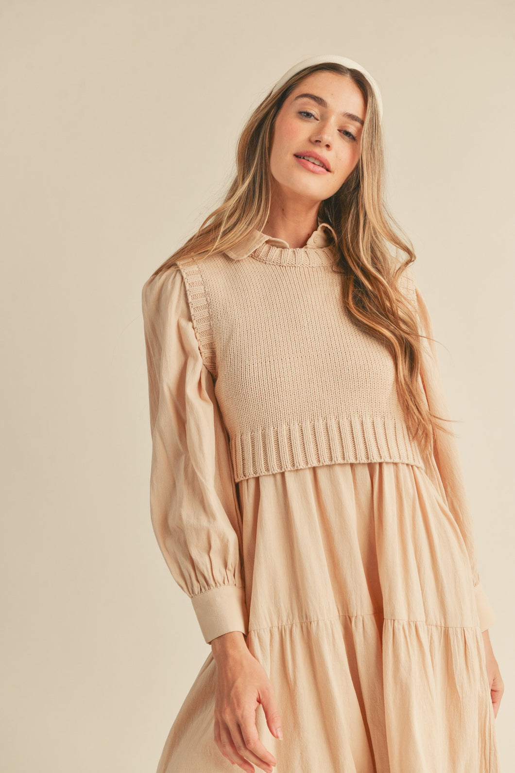 Almond Sweater Vest + Dress