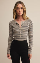 Load image into Gallery viewer, Stella Stripe Henley - Heather Taupe
