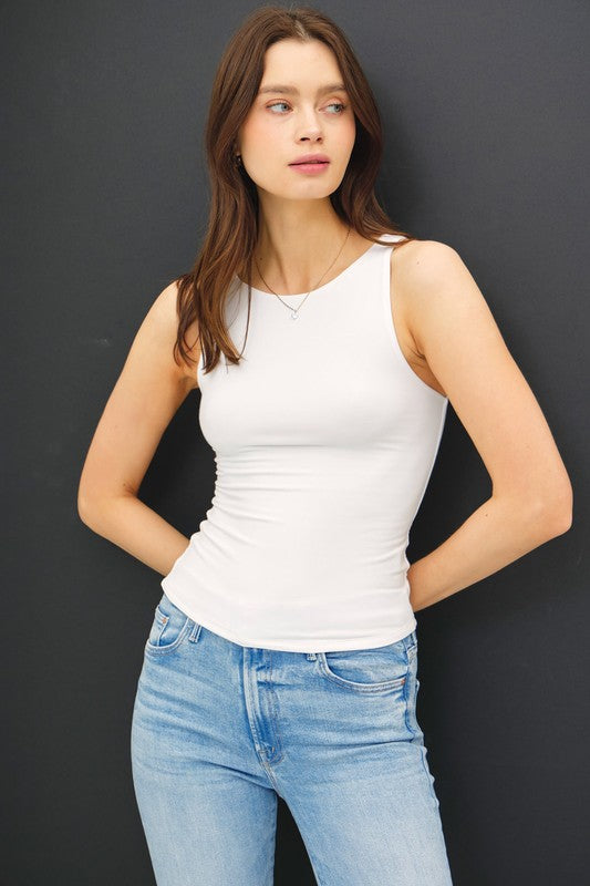 Off-White Soft Core Basic Boat Neck Tank