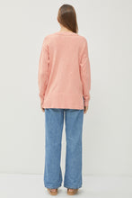 Load image into Gallery viewer, SLUB YARN ROUND NECK SWEATER WITH CHEST POCKETS - Apricot
