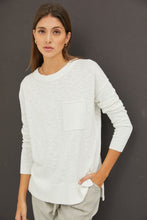 Load image into Gallery viewer, SLUB YARN ROUND NECK SWEATER WITH CHEST POCKETS - Ivory
