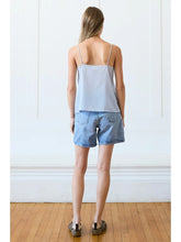 Load image into Gallery viewer, Powder Blue Lace Trim Embroidered Cami Top
