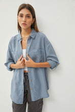 Load image into Gallery viewer, SOFT-WASHED TENCEL OVERSIZED SHIRT - Slate Blue
