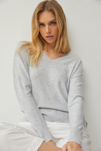 Load image into Gallery viewer, CLASSIC LIGHTWEIGHT V-NECK KNIT SWEATER - Pewter
