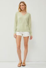 Load image into Gallery viewer, CLASSIC LIGHTWEIGHT V-NECK KNIT SWEATER - Pistachio
