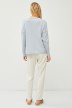 Load image into Gallery viewer, INSIDE OUT DROP SHOULDER PULLOVER SWEATER - Dusty Blue
