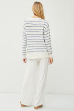Load image into Gallery viewer, STRIPED CENTER SEAM DETAILED PULLOVER SWEATER - Blue
