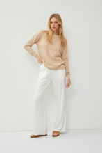 Load image into Gallery viewer, CLASSIC DROP SHOULDER CREWNECK RIBBED SWEATER - Sand

