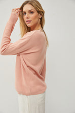 Load image into Gallery viewer, CLASSIC DROP SHOULDER CREWNECK RIBBED SWEATER - Dusty Peach
