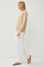 Load image into Gallery viewer, CLASSIC DROP SHOULDER CREWNECK RIBBED SWEATER - Sand
