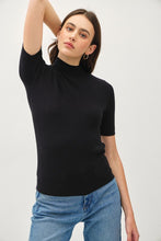 Load image into Gallery viewer, Mock Neck Short Sleeve Ribbed Knit Sweater
