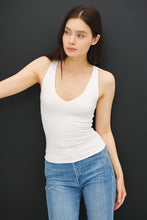 Load image into Gallery viewer, Off-White Soft Core Basic Full Length V-Neck Tank
