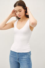 Load image into Gallery viewer, Off-White Soft Core Basic Full Length V-Neck Tank
