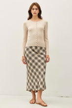 Load image into Gallery viewer, Brown Irish Plaid Midi Length Skirt
