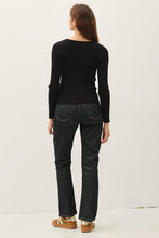 Load image into Gallery viewer, Black Ribbed Button Up Cardigan
