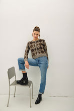 Load image into Gallery viewer, Brown Wool Blend Argyle Cardigan

