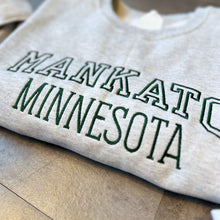 Load image into Gallery viewer, Embroidered MANKATO MN SWEATSHIRT - Oatmeal/Green
