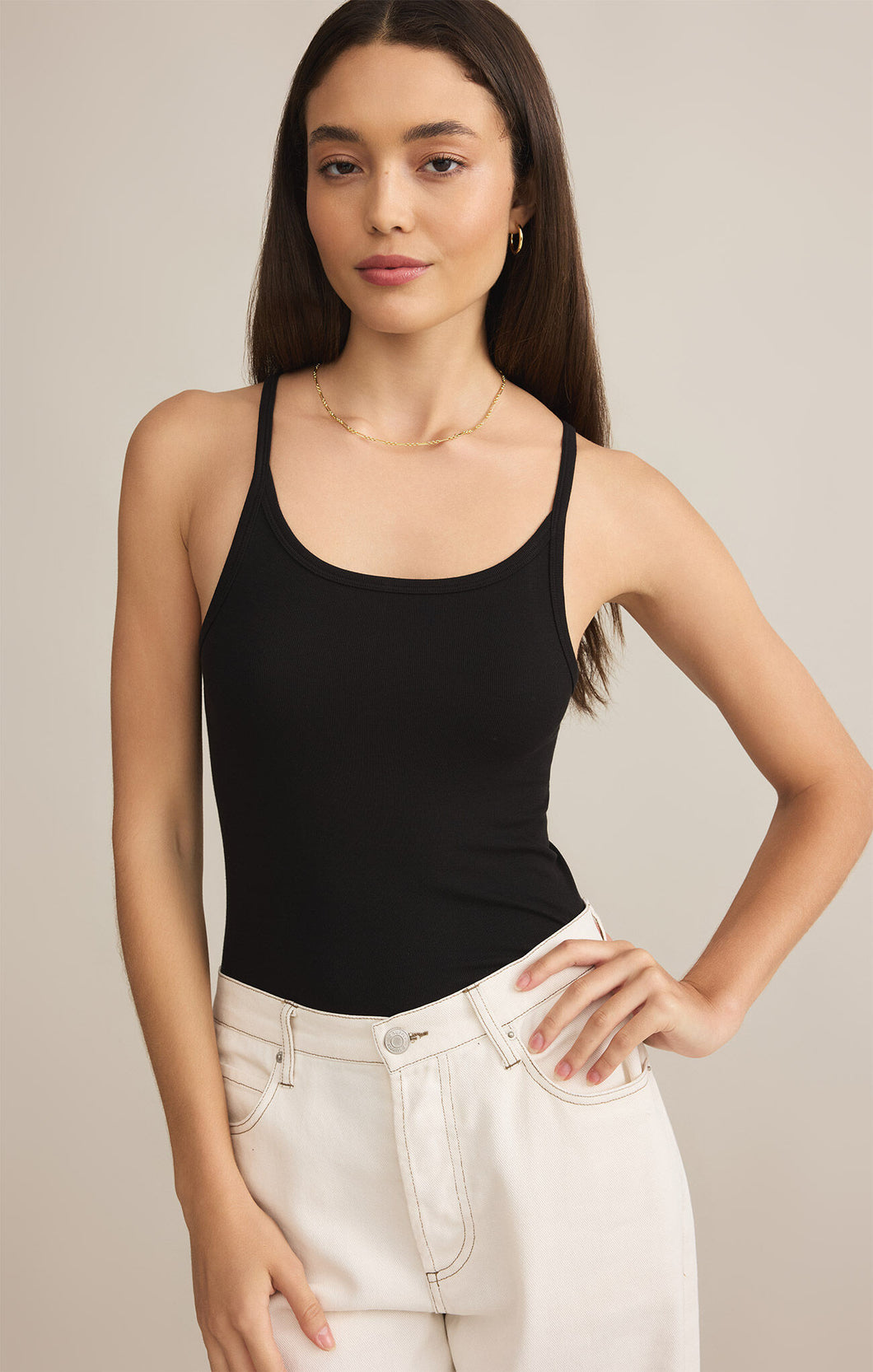 Second Skin Racer Tank- Black