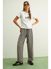 Load image into Gallery viewer, Black Gingham Elastic Waist Pant

