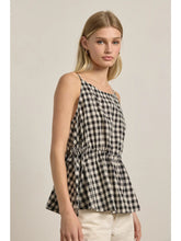Load image into Gallery viewer, Gingham Sleeveless Drawstring Top
