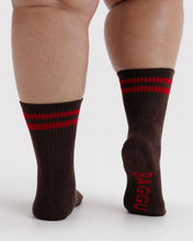 Load image into Gallery viewer, Baggu Coffee Stripe Ribbed Sock
