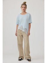 Load image into Gallery viewer, Slub Knit Lace Hem Tee
