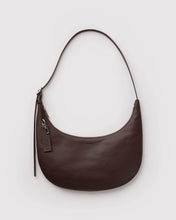 Load image into Gallery viewer, Baggu Medium Recycled Leather Flat Crescent - Brown

