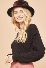 Load image into Gallery viewer, Ruffled Brushed Knit Long-Sleeve Top
