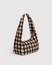 Load image into Gallery viewer, Baggu Small Nylon Meringue Bag- Blurred Gingham Brown
