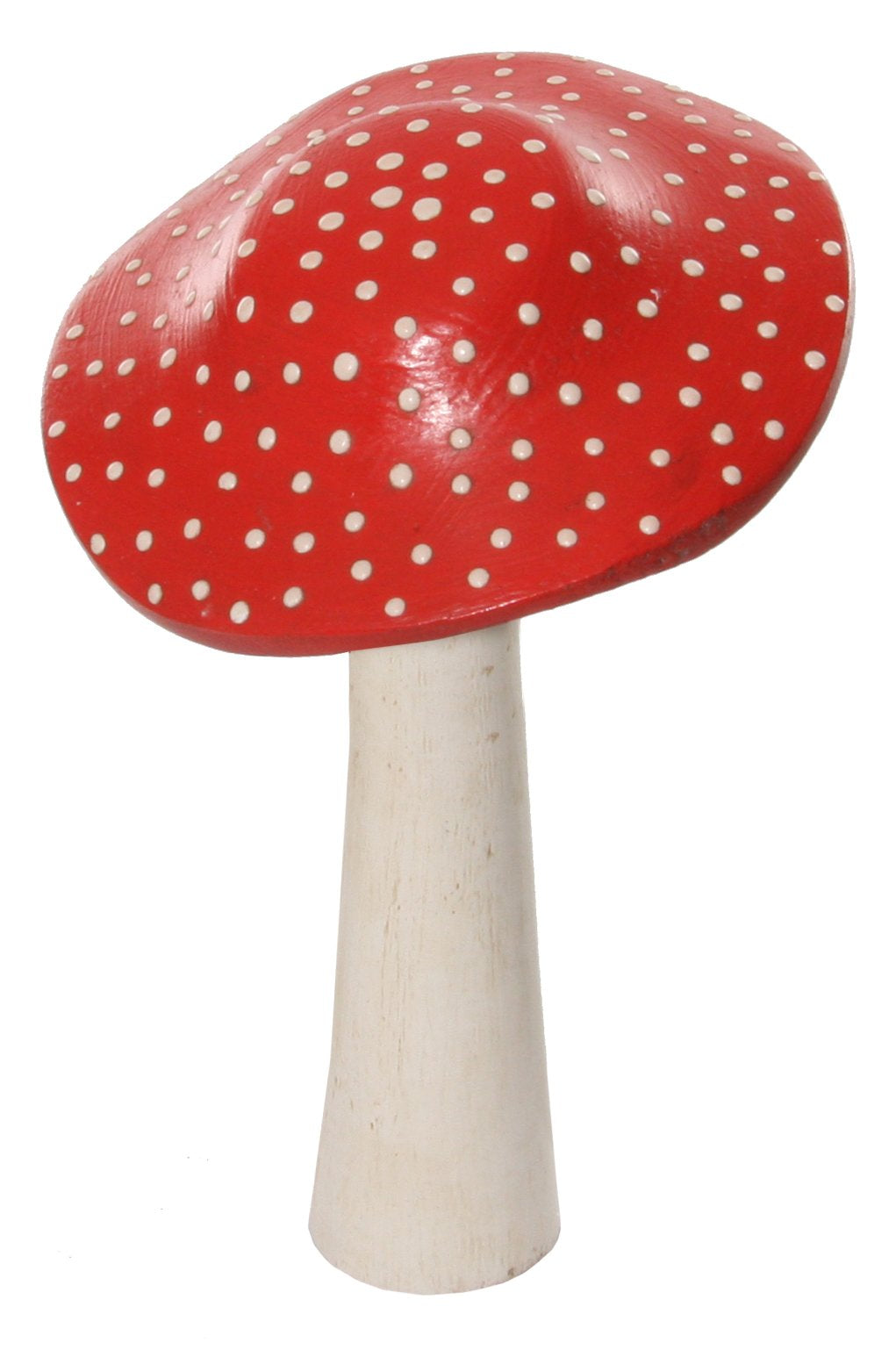 Wooden Mushroom - Red with White Dots 6