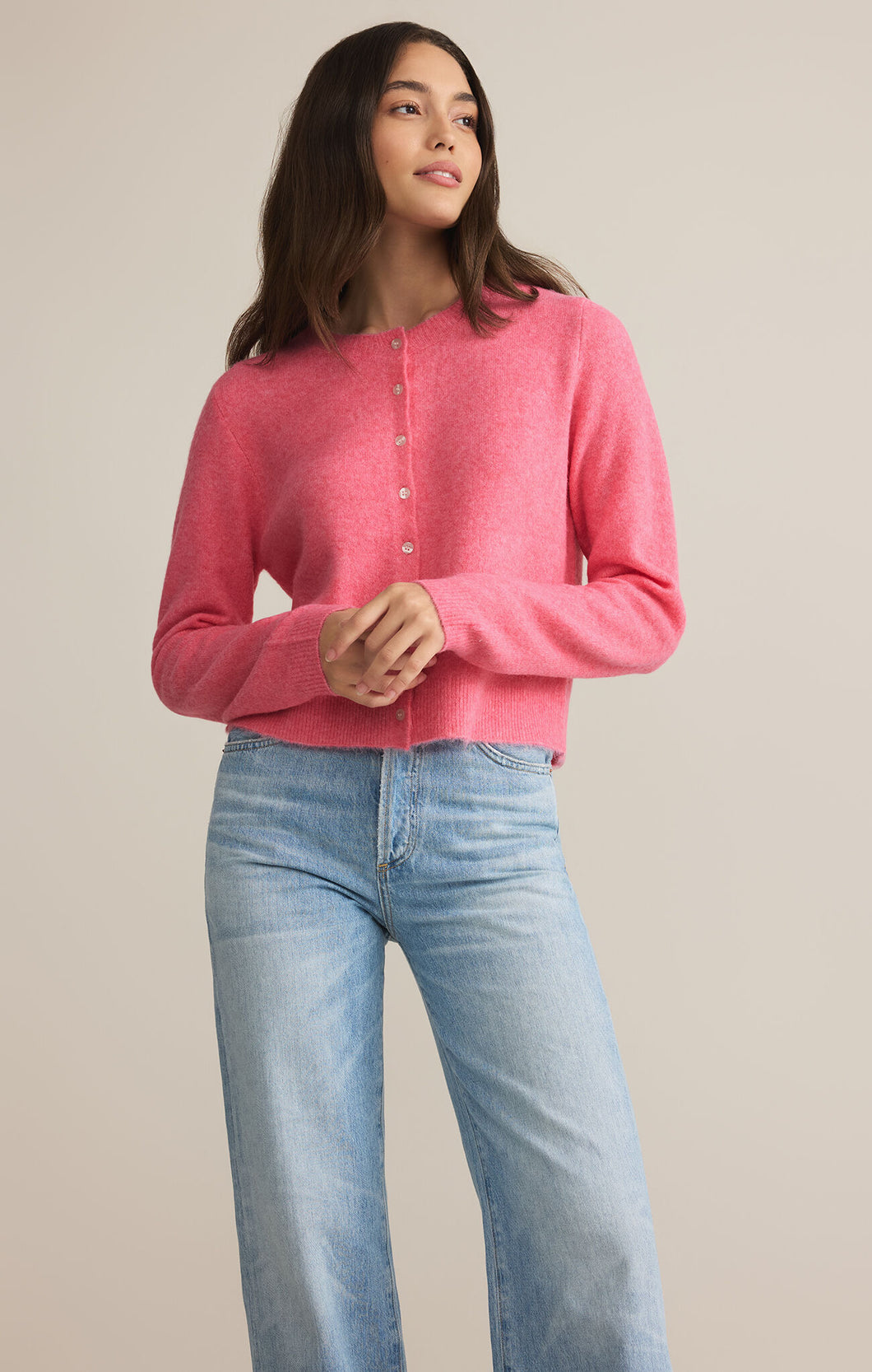 Medina Cardigan- Disco Pink