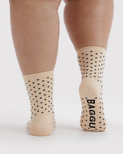 Load image into Gallery viewer, Baggu Micro Cream and Black Polka Dot Crew Sock (Copy) (Copy)
