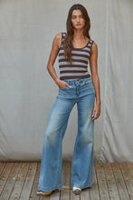 Load image into Gallery viewer, Knit Striped Seamless Padded Tank Top - Coffee Bean
