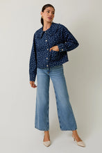 Load image into Gallery viewer, Peter Pan Collar Print Denim Jacket
