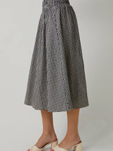 Load image into Gallery viewer, Navy Plaid Midi Skirt
