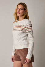 Load image into Gallery viewer, Cream Fairisle Round Neck Sweater
