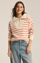 Load image into Gallery viewer, Villa Half Zip Stripe Sweater
