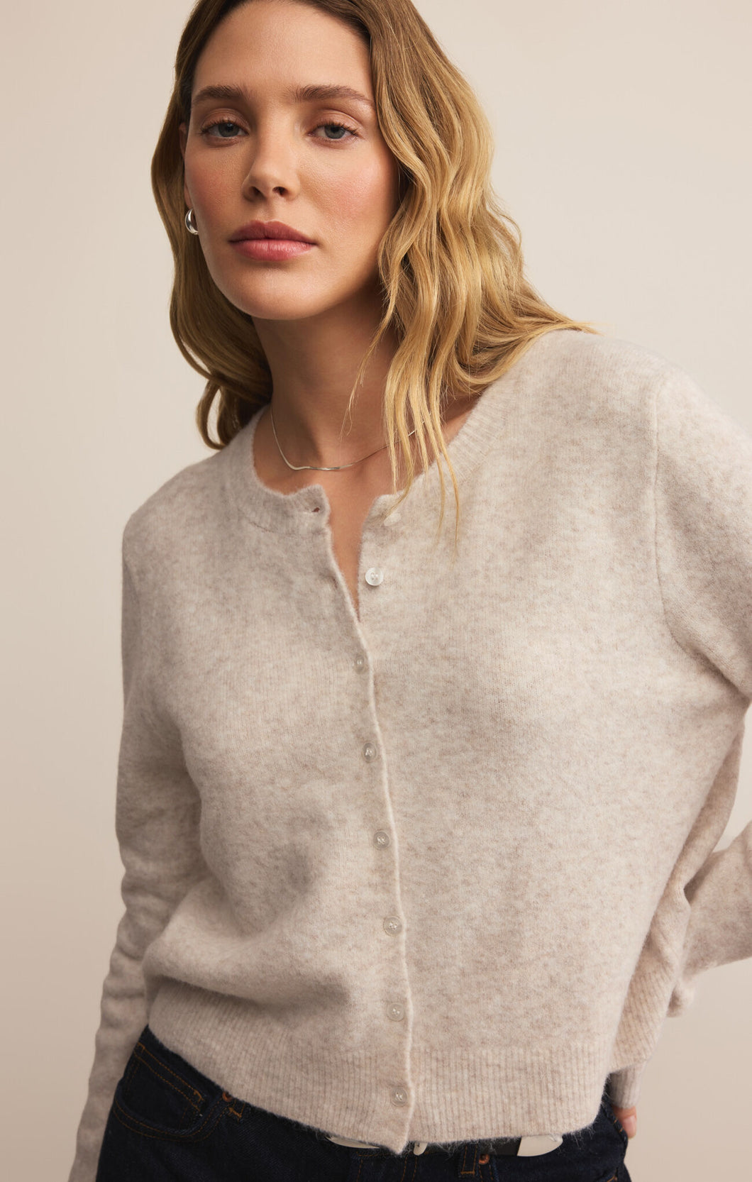 Medina Cardigan Light Oatmeal Heather