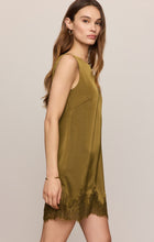 Load image into Gallery viewer, Meadow Muse Lace Mini Dress- Golden Sage

