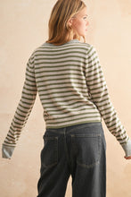Load image into Gallery viewer, Olive and Oat Stripe Cardigan
