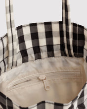 Load image into Gallery viewer, Baggu Nylon Drawstring Bag- Black and Cream Gingham
