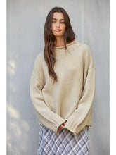 Load image into Gallery viewer, Tan Knit Sweater Mock Neck
