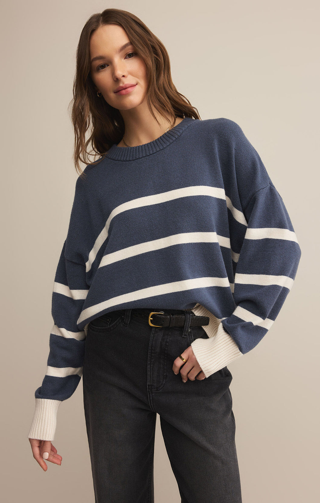 Jordane Striped Sweater - Storm Cloud