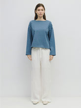Load image into Gallery viewer, Moore Striped Long Sleeve Blue + Navy
