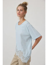 Load image into Gallery viewer, Slub Knit Lace Hem Tee
