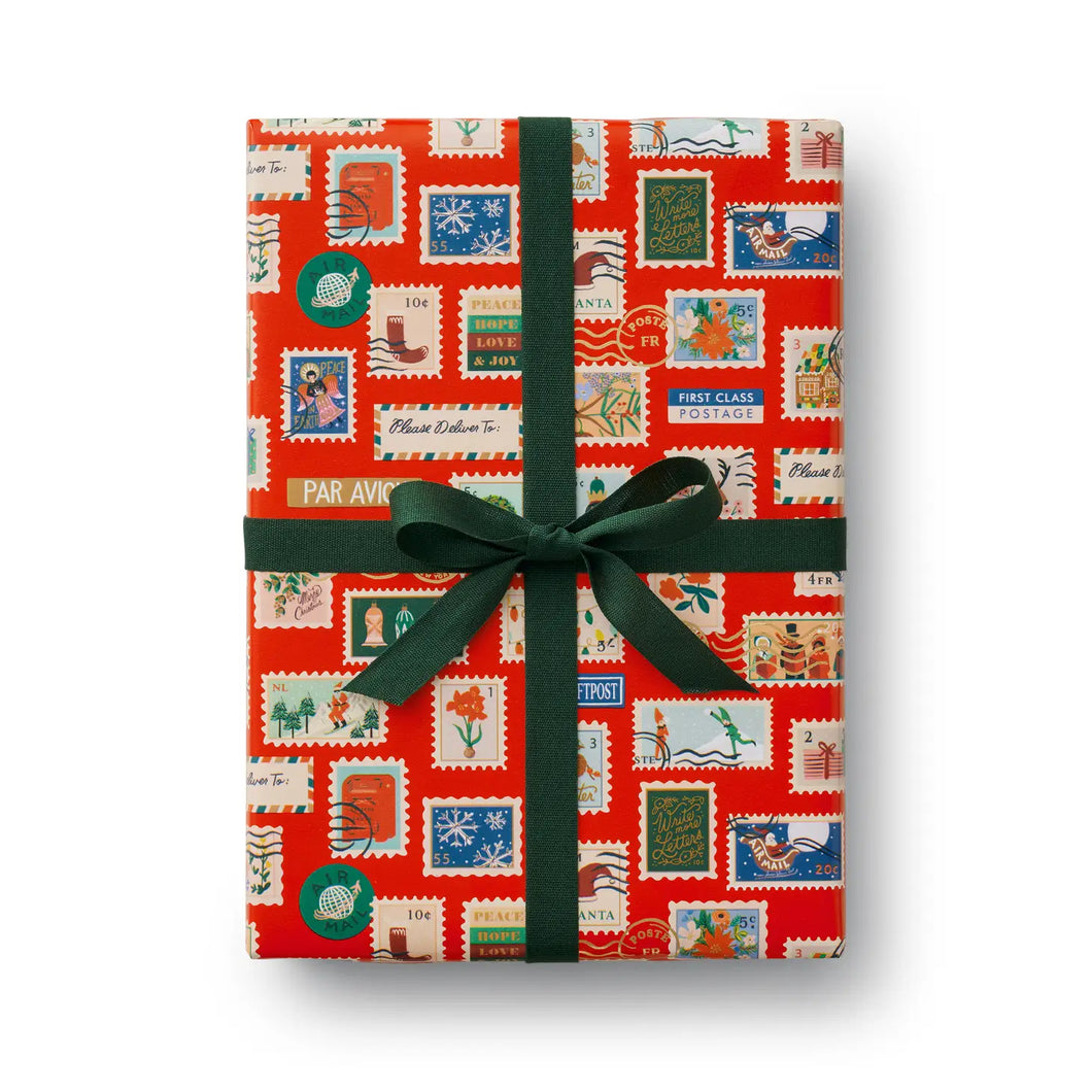 Holiday Stamps Gift Wrap Continuous Roll