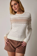 Load image into Gallery viewer, Cream Fairisle Round Neck Sweater
